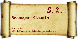 Seemayer Klaudia névjegykártya